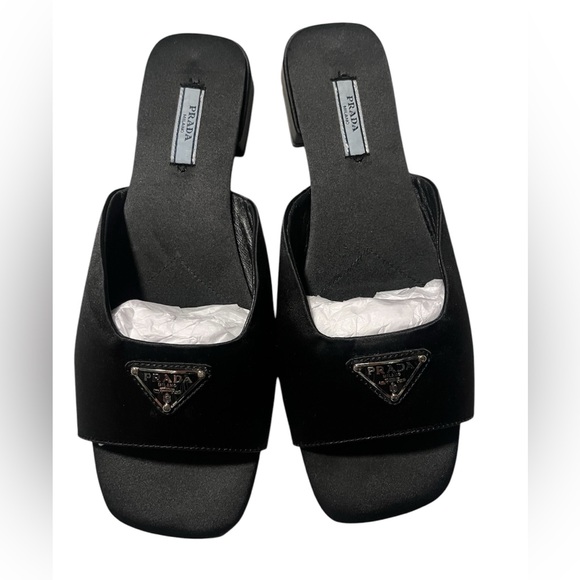 ✨PRADA✨Satin Flat Slide Sandals - Picture 6 of 7